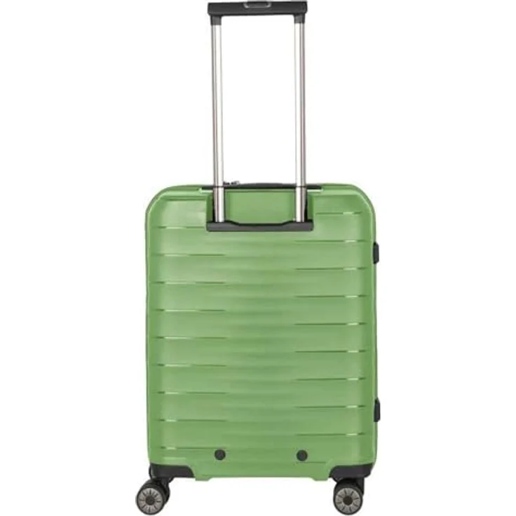 Travelite MOOBY, 4-Rad Hartschalen Handgepäck Koffer klein 44 Liter, recyceltes Material, kratzfester Bordtrolley mit Vortasche, 55 x 40 x 23 cm, Farbe Grün, 2,9 kg – Bild 2