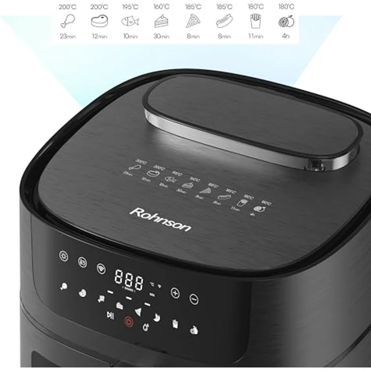Rohnson Luftfritteuse RAF-8000, 8 Liter, App-Steuerung, innovative Wasserspritztechnologie, gesundes Kochen mit wenig Öl – Bild 2