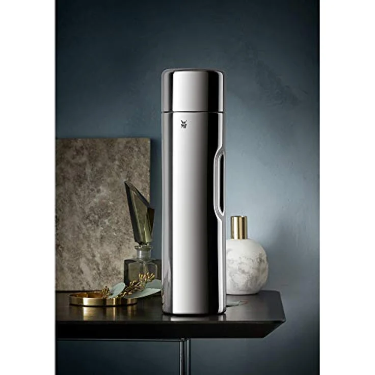 WMF Motion Isolierkanne, 1,0 l, Cromargan Edelstahl, für Tee oder Kaffee, Thermosflasche mit Trinkbecher, hält 24h kalt und 12h warm, Edelstahl – Bild 2