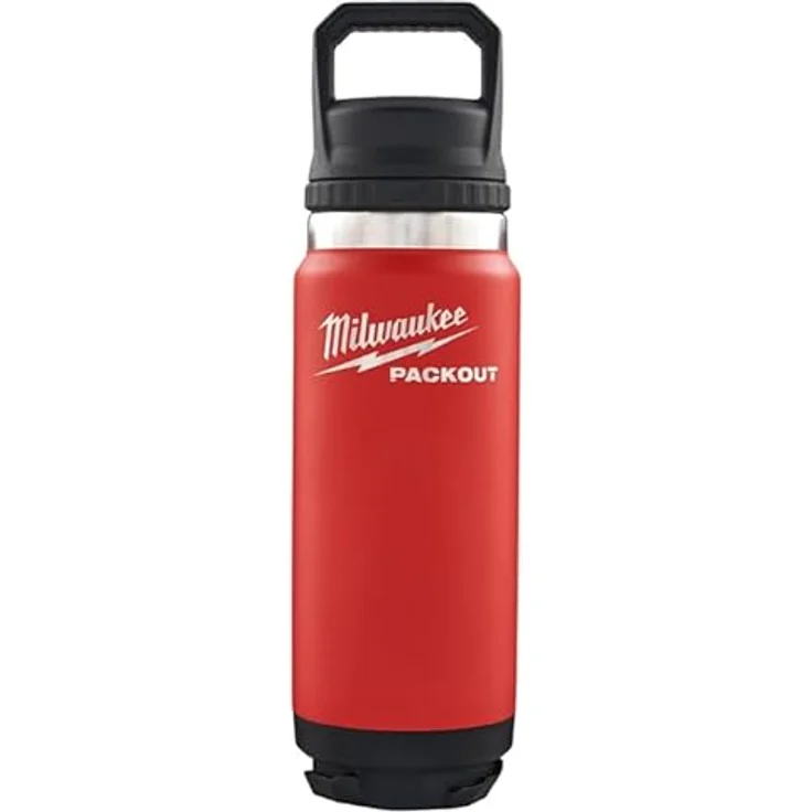 Milwaukee Packout Trinkflasche, 710 ml, Rot - Doppelwandige Vakuumisolierung, 18/8 Edelstahl, modulares Packout-Aufbewahrungssystem – Bild 1