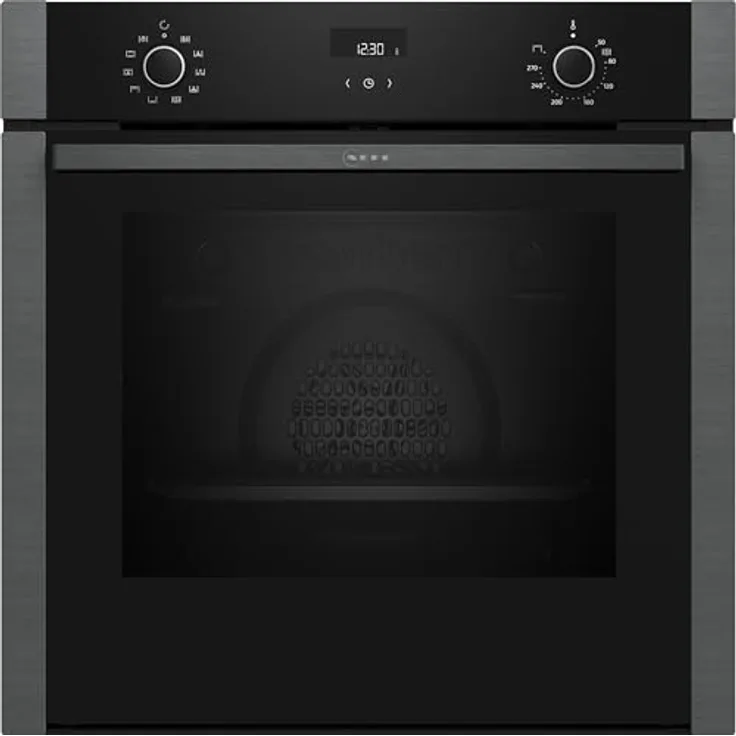 Neff B4ACE2AG3, N 50 Einbau-Backofen, 60 x 60 cm, Schwarz, mit LCD-Display, Versenkbarer Slide&Hide Tür, EasyClean Hydrolyse Selbstreinigung und CircoTherm Technologie