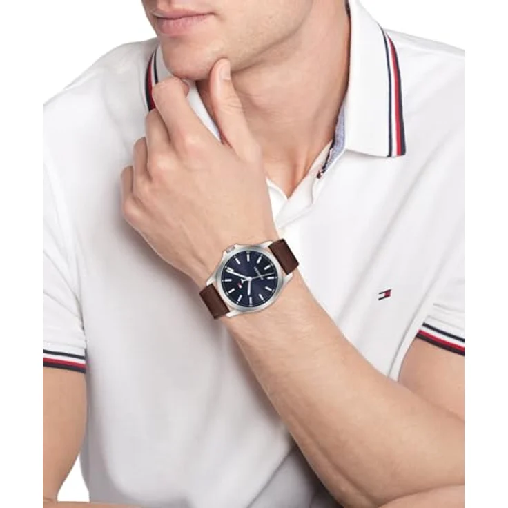 Tommy Hilfiger Uhr mit DREI-Zeiger-Quarzwerk für Herren - Edelstahlgehäuse, blaues Zifferblatt – Bild 4
