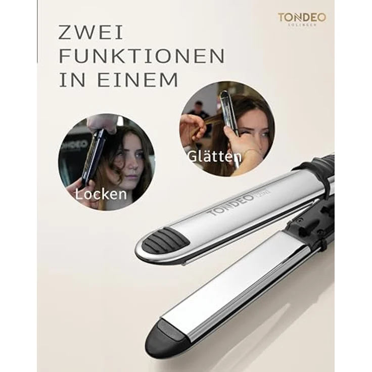 TONDEO Glätteisen CERION 2in1 | Profi-Haarglätter mit Ionen-Technologie | 2in1: Glätt- und Welleneisen – Bild 4
