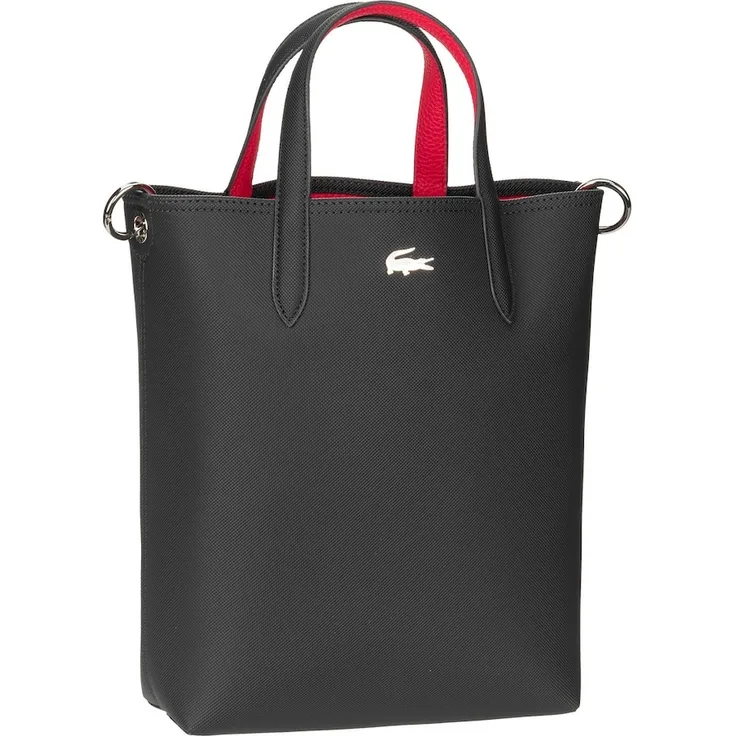 Lacoste Anna Vertical Shopping Bag, Handtasche aus Kunstleder mit Wendefunktion, schwarz