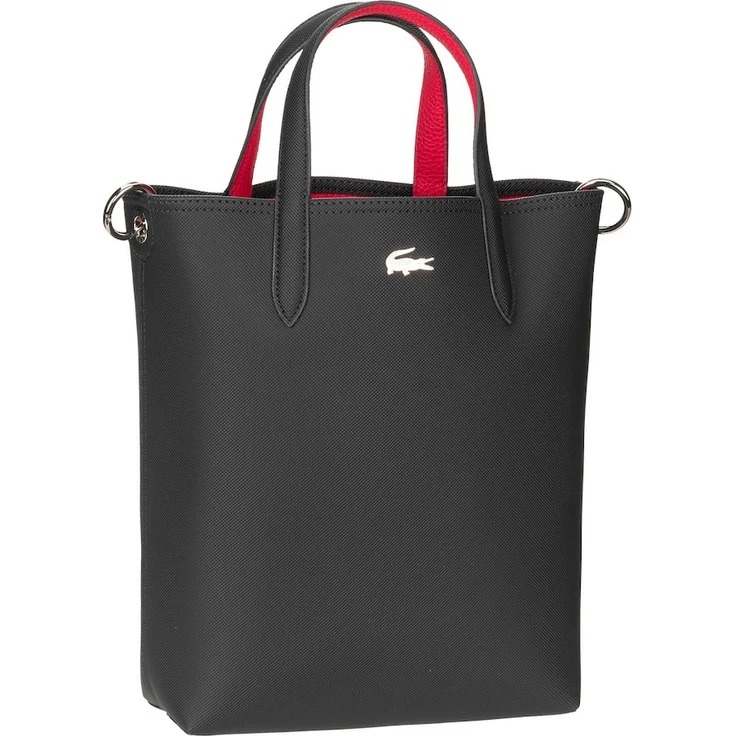 Lacoste Anna Vertical Shopping Bag, Handtasche aus Kunstleder mit Wendefunktion, schwarz