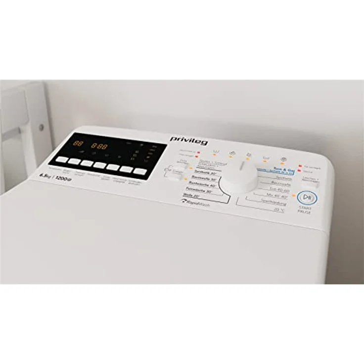 Privileg PWT C6512P N Toplader Waschmaschine /6,5 kg /EEK C /1200 UpM/Turn&Go/Rapid Wash/ Kurz 45‘/Energy Saver/Startzeitvorwahl/Wolle-Programm/Mehrfachwasserschutz+/Kindersicherung – Bild 5