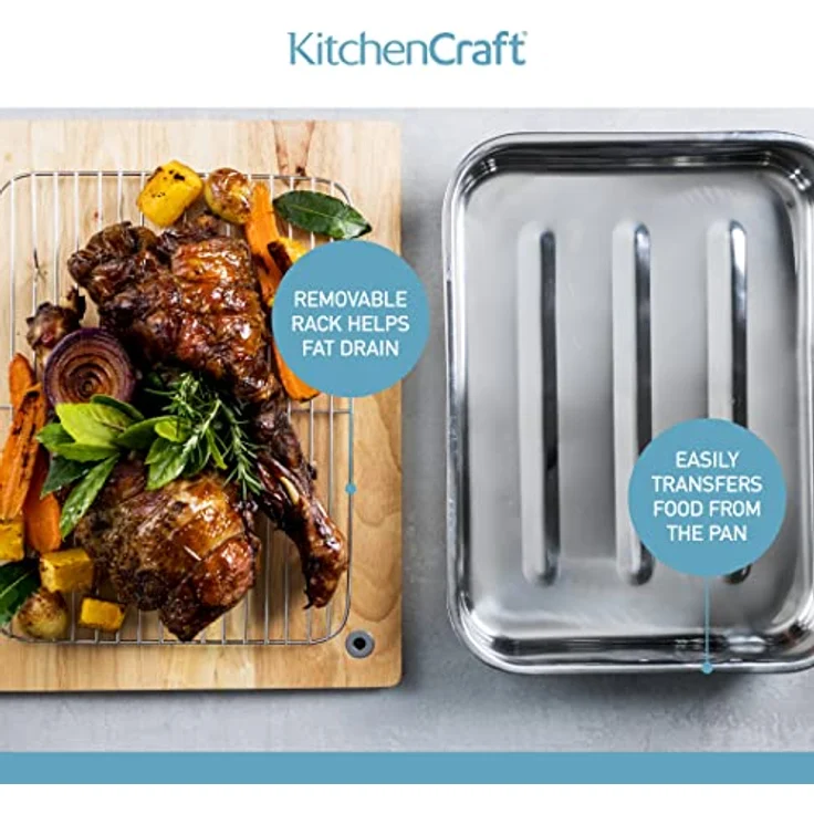Kitchen Craft Bräter mit Rost aus Edelstahl – Bild 7