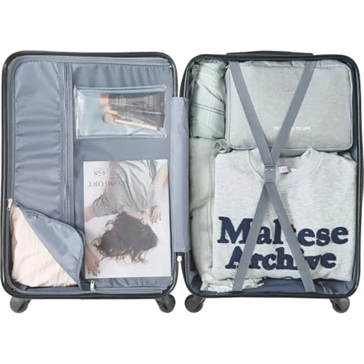 Pro-Tec Reisekoffer Pona 3er Set, Schwarz, Hartschale, 100 l, TSA-Schloss, 360° Rollen – Bild 8