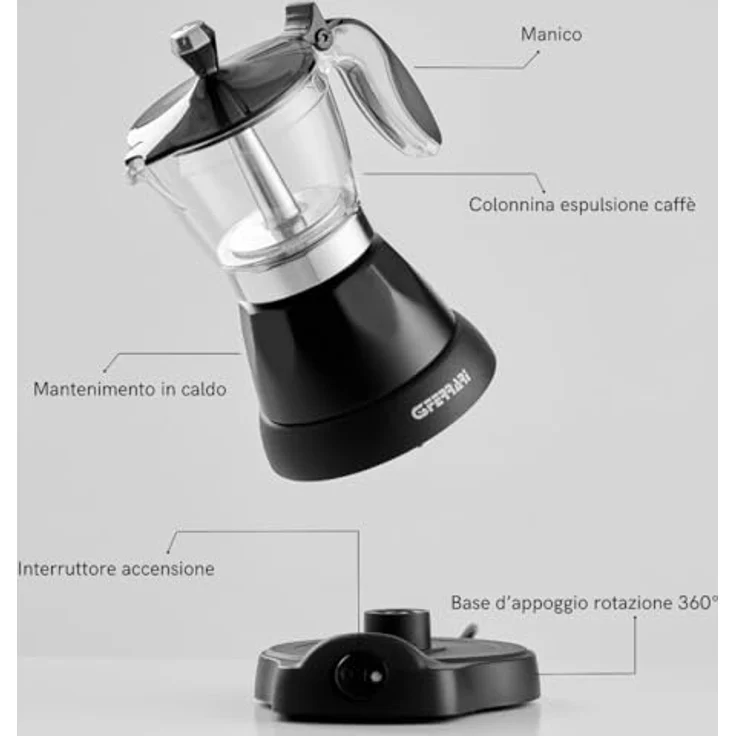 G3Ferrari G10028 elektrischer Espressobereiter Bonjour für 3 Tassen mit Warmhaltefunktion – Bild 3