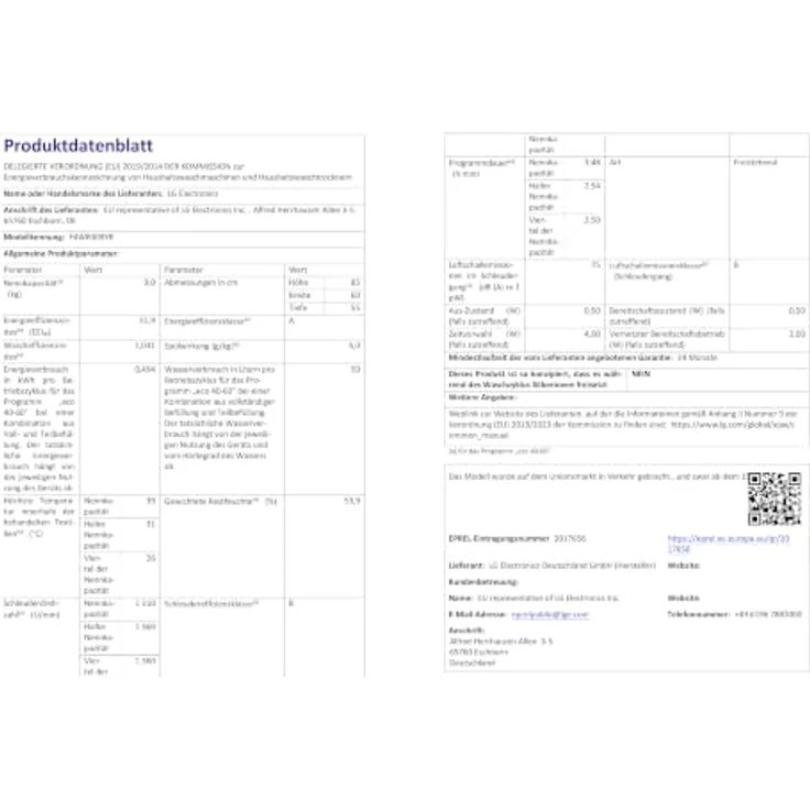LG F4WB309YB unterbaufähig Waschmaschine, 9 kg, 1310 U/Min., Inverter Direct Drive®, Steam-Funktion, AquaControl, ThinQ® App-kompatibel – Bild 17