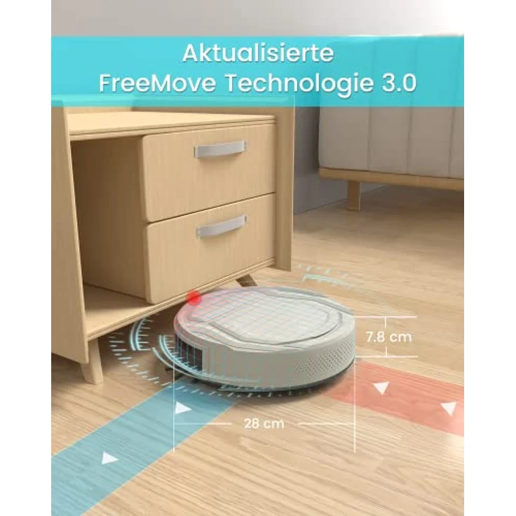 Saugroboter, Lefant WLAN Staubsauger Roboter 2200Pa Roboterstaubsauger mit Raumkarte in Echtzeit, App/Alexa, Selbstaufladung, 120Min Laufzeit, Leise, Ideal für Tierhaare, Teppiche und Hartböden M210PW – Bild 2
