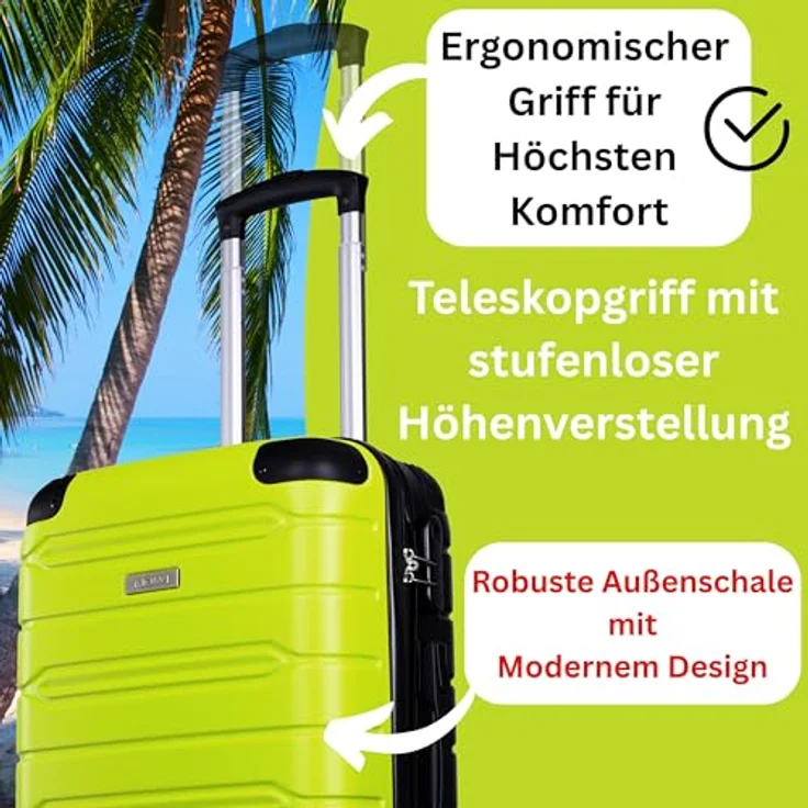NOWI Hartschalen-Trolley Koffer M (Handgepäck) mit Zahlenschloss, 8 Rollen, in verschiedenen Farben, robust und leicht – Bild 4