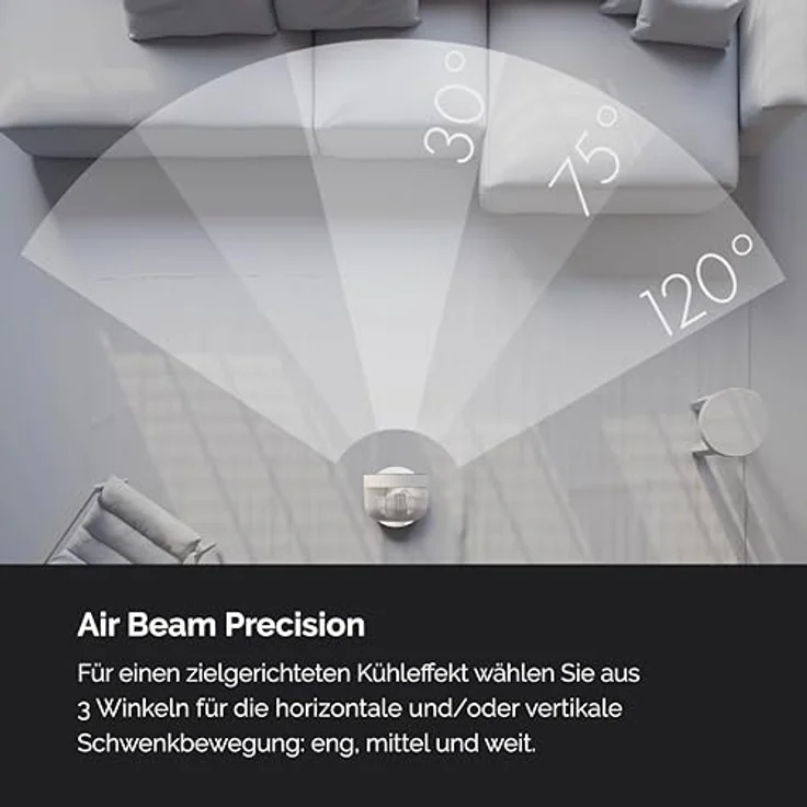 MEACO MeacoFan Sefte® 10 Standventilator - höhenverstellbar, leistungsstarker Luftstrom, außergewöhnlich leise, ferngesteuert - Nachtmodus, Stummschaltung, Ein- und Ausschalttimer – Bild 5