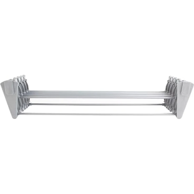 ABJ Wandwäschetrockner Teleskop Wäschetrockner für die Wand Akkordeon Trockenständer Wandmontage (Silber, 70cm) - Geräumiger Wandwäschetrockner mit kunststoffbeschichteten Stahlstäben – Bild 2