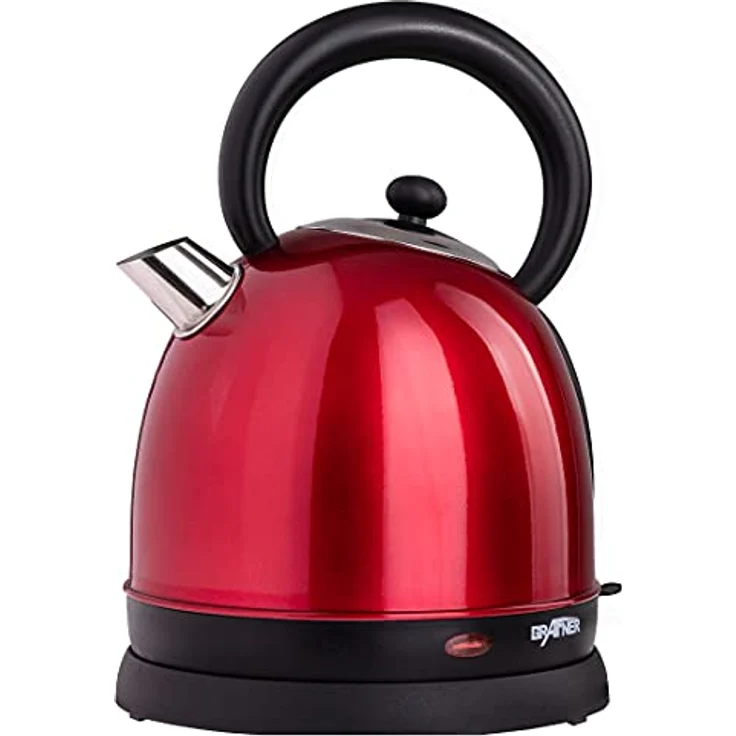 Grafner Retro-Wasserkocher 1,8 Liter, 2200 Watt, ohne Thermometer, Trockengehschutz, mit Cool-Touch Griff, 360 °C-Basis, Edelstahl, rot – Bild 5