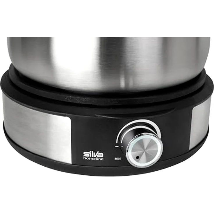 Silva PK-F 140 Fondue, elegantes Inox-Schwarz Design mit 1500 Watt Heizleistung und 8 Gabeln – Bild 5