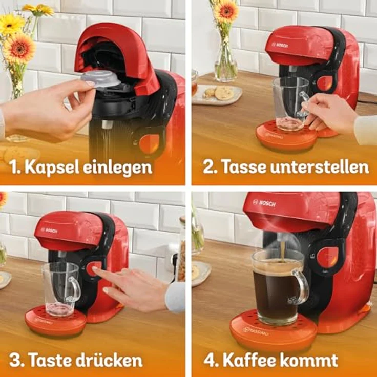 Bosch TAS113E Tassimo-Kapselmaschine, Große Getränkevielfalt, INTELLIBREW-Technologie, kompakte Gerätemaße, Farbvielfalt – Bild 6
