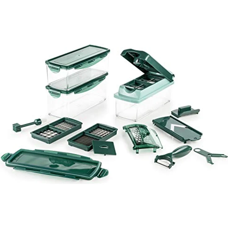 Genius Nicer Dicer Plus 18 Teile, Kunststoff, smaragdgrün, 26 x 9 x 13 cm – Bild 2