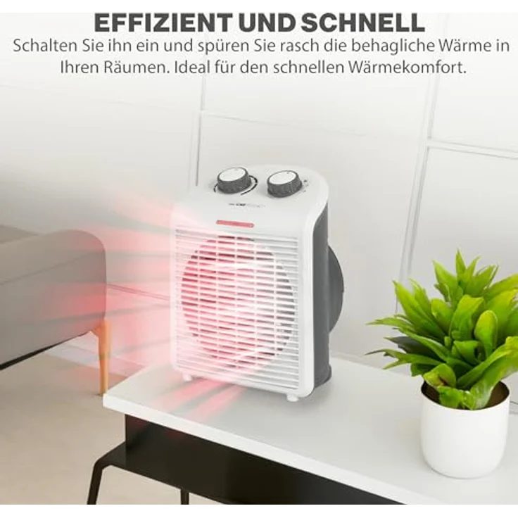 Clatronic HL 3761 Heizlüfter, weiß-grau, Heizlüfter – Bild 5