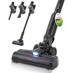 Juskys 2-in-1 Akkustaubsauger VC2101 - kabellos & beutellos - HEPA Filter, Düsen & Wandhalterung - Akku Staubsauger Schwarz