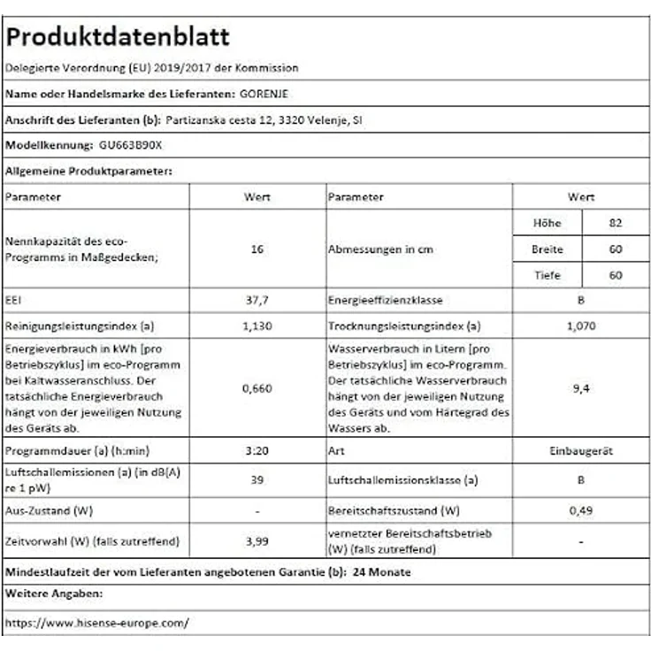 Gorenje GU663B90X Geschirrspüler Unterbau, 60cm, 16 Maßgedecke, intelligente Sensorik, TotalDry, Grau – Bild 17
