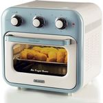 Ariete 4632 Vintage Heißluftfritteuse und Backofen, 1400 W, 2in1, 16 l Fassungsvermögen, inklusive Zubehör, 60-Minuten-Timer, Doppelglas, Celeste