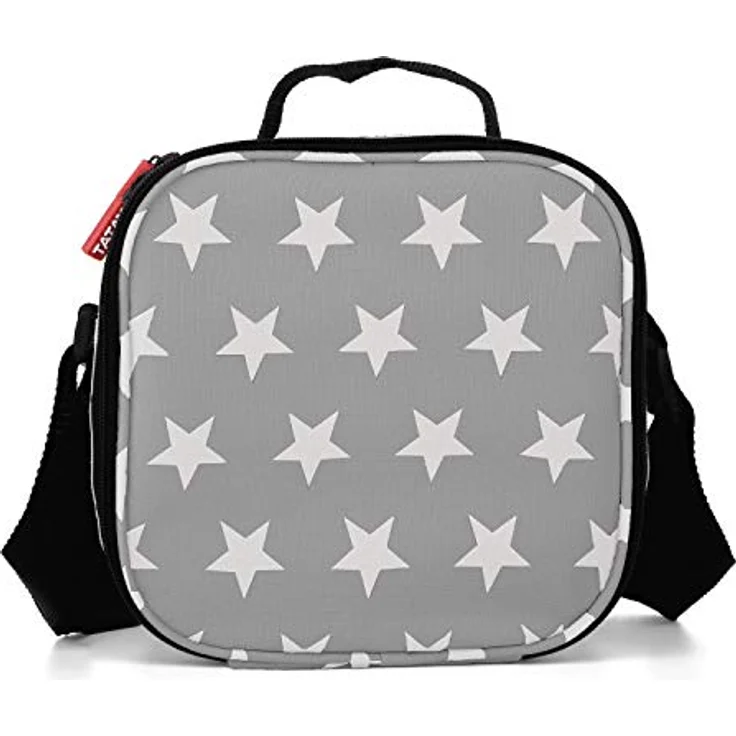 Tatay Kühltasche Klein, 3L Kapazität, 4 Kunststoff Frischaltendosen (2 x 0,5 l, 2 x 0,2 l) BPA frei, Grau mit Sternen. Messen 22,5 x 10 x 22 cm – Bild 4