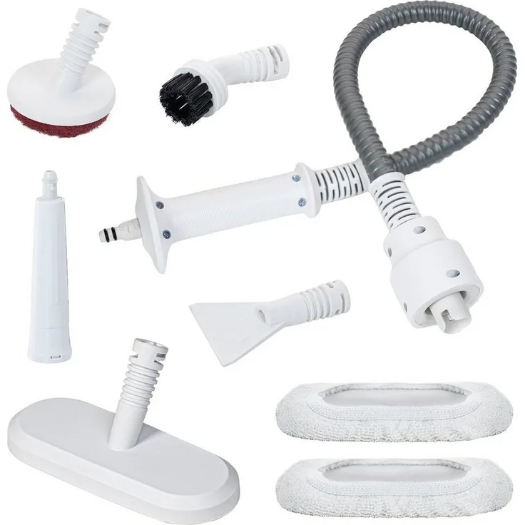 Genius Invictus Dampfreiniger, 8-tlg. Set mit flexibler Verlängerung, entfernt 99,9% aller Bakterien