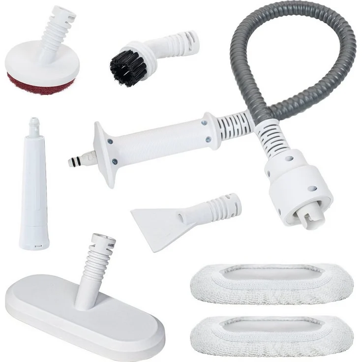 Genius Invictus Dampfreiniger, 8-tlg. Set mit flexibler Verlängerung, entfernt 99,9% aller Bakterien