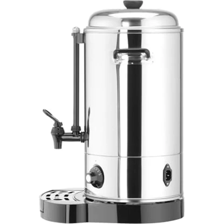 HENDI Heissgetränkespender, Doppelwandig, Energiesparend, non drip Hahn, wartungsfreies Heizelement, Temperatur regelbar bis 110°C, mit Trockenkochschutz, 9L, 230V, 2200W, 343x345x(H)517mm, Edelstahl – Bild 2