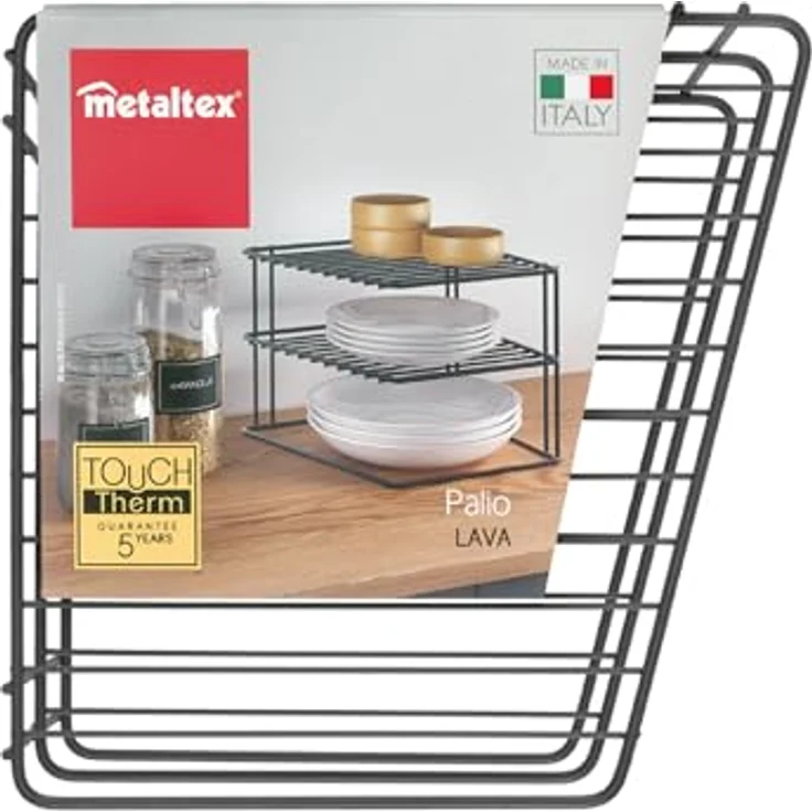 Metaltex Palio Lava Eckschrankeinsatz 2-Etg 25x25x19cm TouchTherm ,Schwarz,3 PIANI – Bild 2
