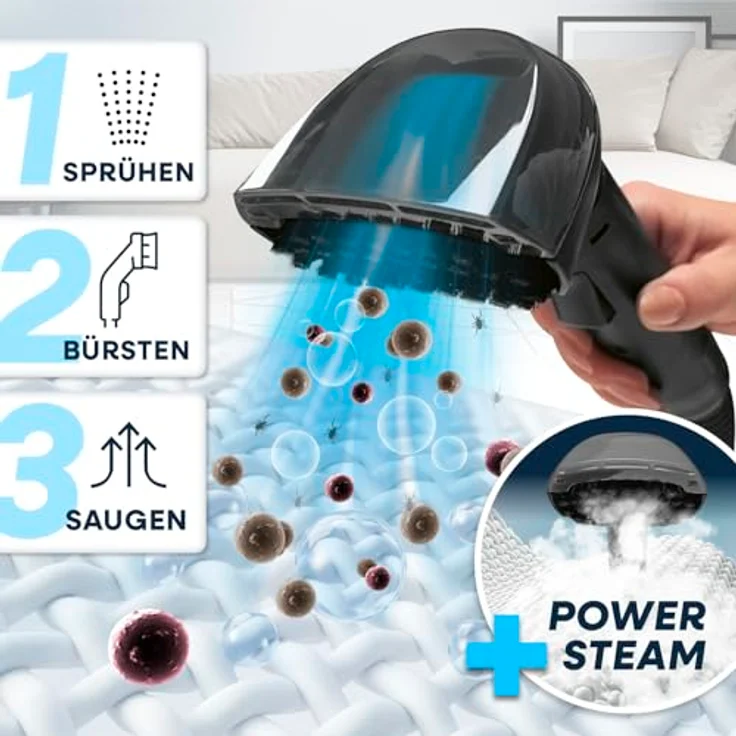 CLEANmaxx Teppichreiniger Pro Steam, 2000 W, inkl. EASYmaxx Teppichreiniger-Konzentrat, Vier Reinigungsmodi, Selbstreinigungsmodus, 1,6 m Schlauch, 5 m Kabel – Bild 4