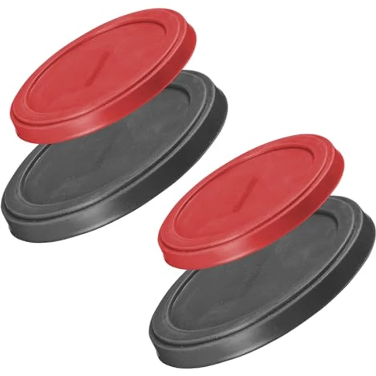 Westmark 2x2 Frischhaltedeckel, rund, Silikon, ø 10 + 8 cm, BPA-frei, temperaturbeständig, anthrazit/rot – Bild 1