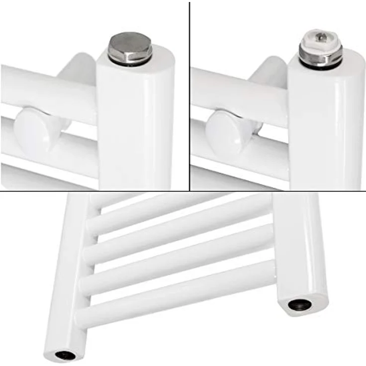 LuxeBath Badheizkörper 750x1500mm Weiß gerade, Heizstab 1200W, platzsparendes Design, hohe Wärmeleitfähigkeit – Bild 3