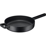 WMF Flavour Schmorpfanne 28 cm Induktion, Gusseisen Pfanne emailliert, hoher Rand, backofenfest, moderne Eleganz, schwarz