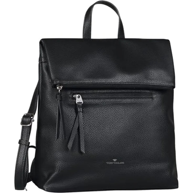 Tom Tailor Tinna City Rucksack, 32 cm, schwarz, aus 100% Polyurethan, praktischer City-Rucksack