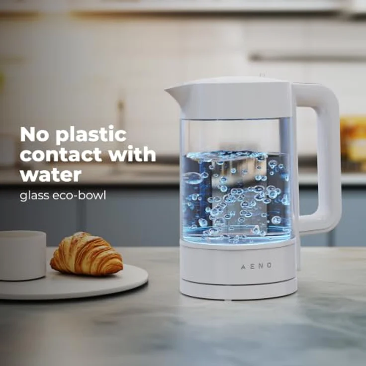 Aeno EK5 Elektrischer Wasserkocher, 1,7 Liter, Glas, Temperaturregelung 40-100°C, Strix-Technologie, LED-Beleuchtung – Bild 5