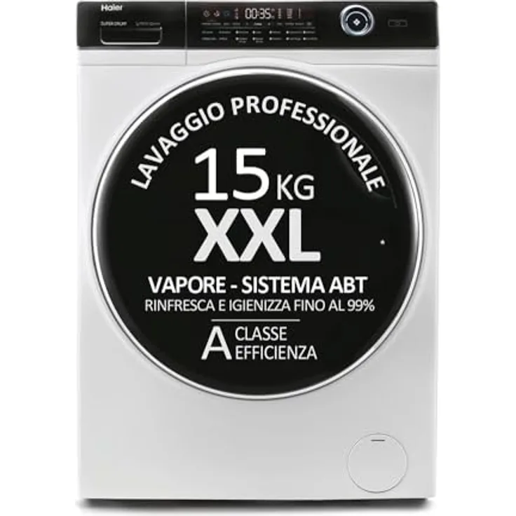 Haier HW150-BP14986EIT, Frontlader Waschmaschine mit 15 kg Kapazität, 1400 U/min, Energieeffizienzklasse A, Weiß