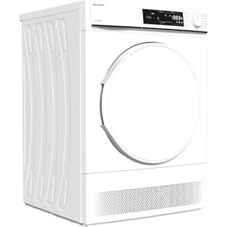 Sharp KD-NCA0S7PW9-DE Kondenstrockner Frontlader, 10 kg, 15 Programme, 29 Min. Kurzprogramm, Schontrommel, LED-Innenbeleuchtung, Kindersicherung, Weiß – Bild 2