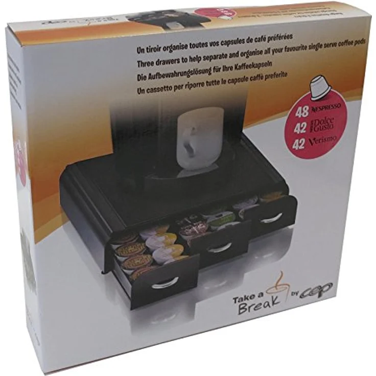 P 23006 Kaffeekapselspender mit 3 schubladen, Kunststoff, schwarz – Bild 11
