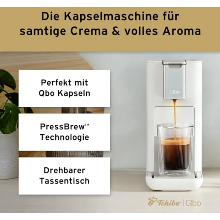 Tchibo Qbo ESSENTIAL Kapselmaschine, Kaffeegenuss auf Knopfdruck, 19 bar Brühdruck, Beige – Bild 6