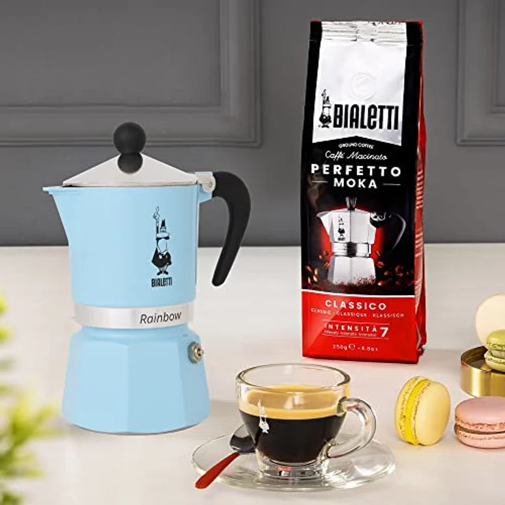 Bialetti Rainbow Espressokocher, Aluminium, hellblau, 3 Tassen – Bild 2