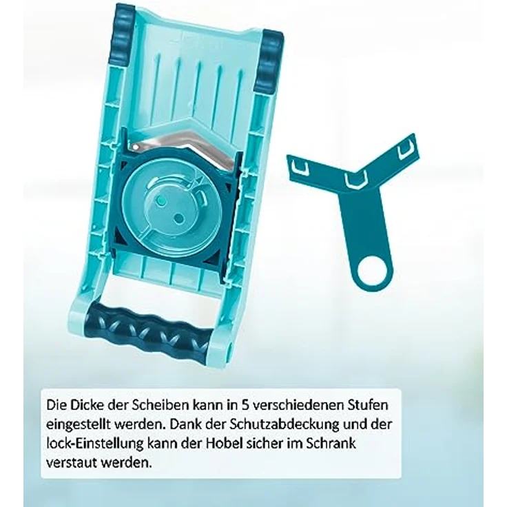 Nicer Dicer Chef Professional Verstellbarer Gemüsehobel | Set 2-tlg. - Schneidehobel, Scheibenschneider, mit Handy Hopper, inkl. Schutzabdeckung, V-Klinge – Bild 3
