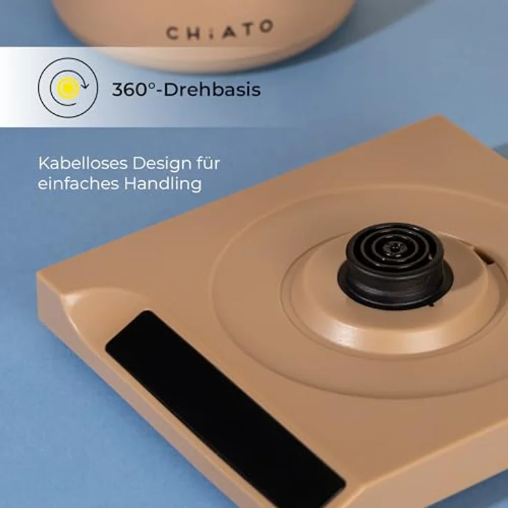 CHiATO flowPLAY Wasserkocher, 0,6 Liter, mit Temperaturwahl 40-100 °C, Touch-Display und 360°-drehbarem Sockel – Bild 9