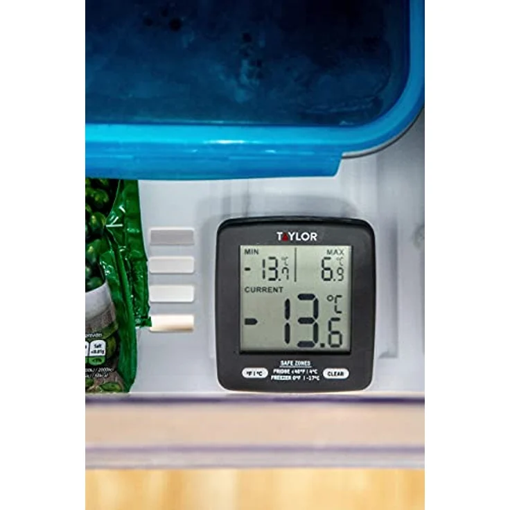 Taylor Pro Digital Fridge Freezer Thermometer w/Energy Saving Min/Max ...