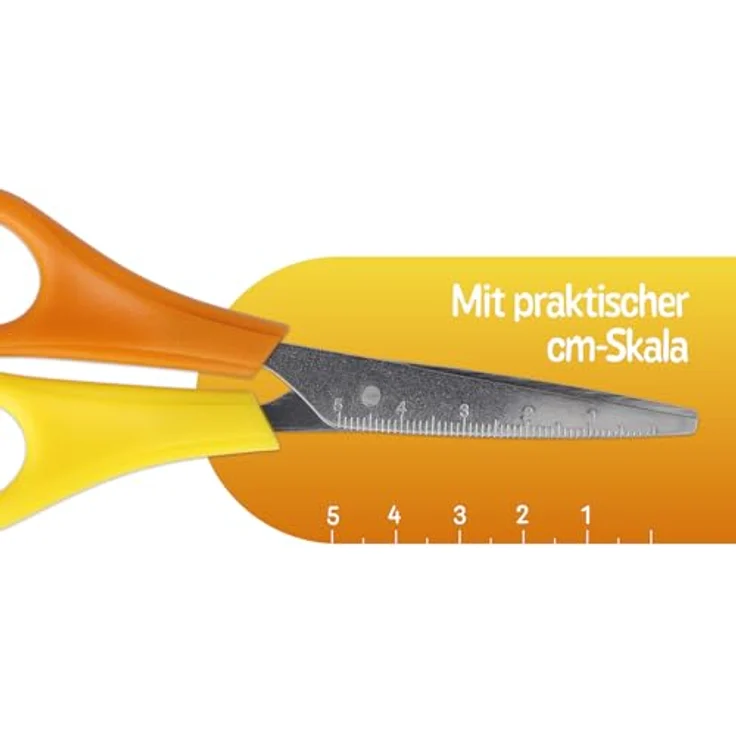 Westcott E-21596 00 Lefty Kinderschere mit Spitze für Linkshänder, 13 cm, Maß 5 cm, rot-gelb – Bild 3