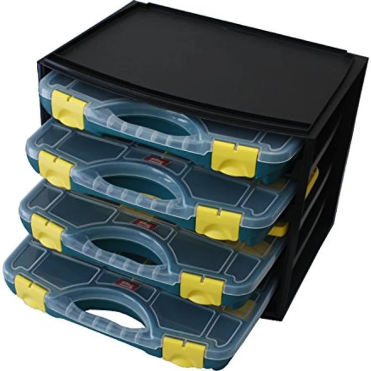 TAYG Multibox N° 1 (inkl. 4 Kleinteileboxen N° 22, Aufbewahrungssystem für Kleinteile, Box stapelbar, für Werkzeug, Maße 335x250x275 mm) 484960 – Bild 3