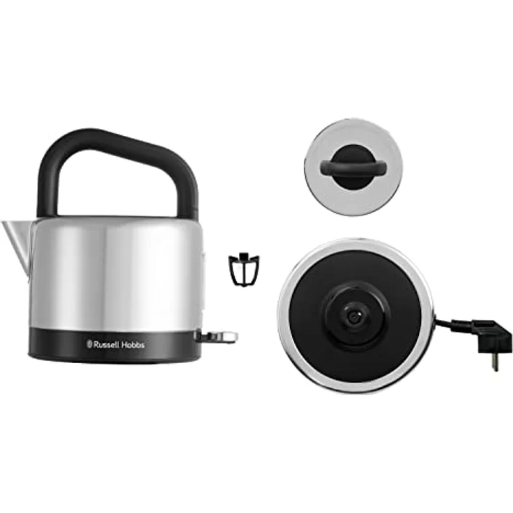 Russell Hobbs Wasserkocher [1,5l] Distinctions Edelstahl Schwarz (Schnellkochfunktion, herausnehmbarer Kalkfilter, optimierte Ausgusstülle, außenliegende Wasserstandsanzeige) Teekocher 26420-70 – Bild 2