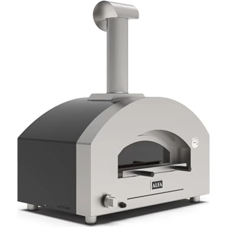 Alfa Forni Gas Pizzaofen FUTURO 2 Pizze, Edelstahl Silber-Schwarz, erreicht 500°C in 30 Minuten, für 2 Pizzen, Gasbefeuerung, Hybrid-kompatibel – Bild 3