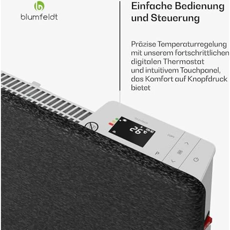 Blumfeldt ThermaTouch Konvektor, 2.000 W, elegantes Design mit Touch-Bedienung, für Räume bis 20 m² – Bild 4